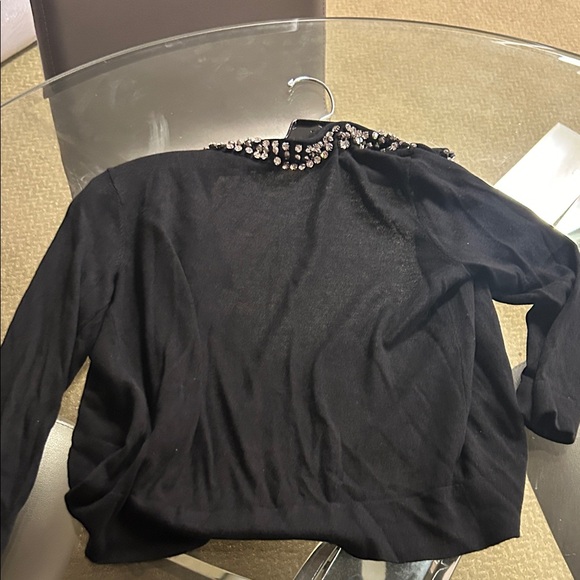 Magaschoni Black Blazer with Beaded Accents - Picture 4 of 4